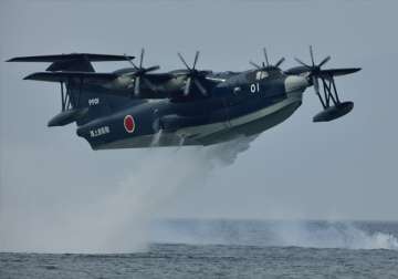 File pic - Japan's amphibian plane touch-and-go landing at sea  