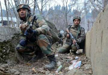 File pic - Jawans engage in fight against militants in Kashmir 