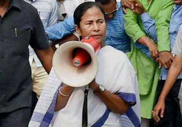 Mamata Banerjee addresses during a rally against demonetization in Kolkata 