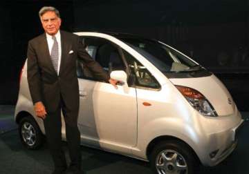File pic - Ratan Tata poses with Tata Nano at an event 