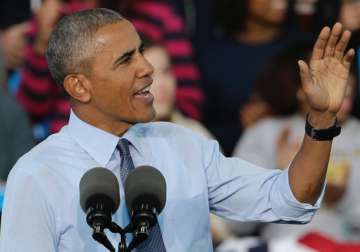 File pic - US President Barack Obama speaks at a rally