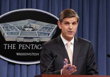 Pentagon Press Secretary Peter Cook, during a press briefing with reporters