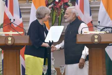 PM Modi and his British counterpart Theresa May