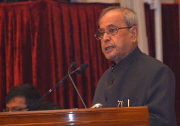 File pic - President Pranab Mukherjee speaks at an event in New Delhi 