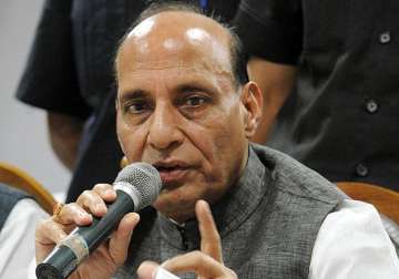 File pic - Union Home Minister Rajnath Singh speaks to media in Delhi 