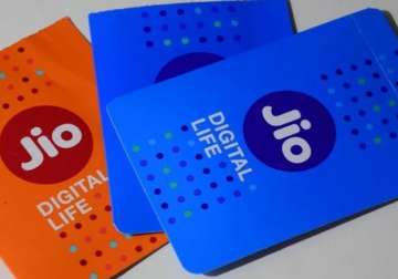 File pic of Reliance Jio SIM cards put on display 