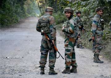 File pic - Security forces on foot patrolling in Kashmir 