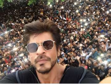 Shah Rukh Khan celebrates his 51st birthday with his fans at Mannat