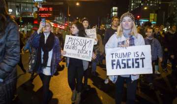 Thousands of protestors chant anti-Trump slogans across US