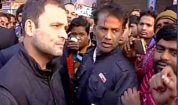 Rahul Gandhi interacting with people in ATM queues