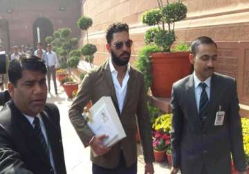 Yuvraj Singh visits Parliament to invite PM Modi