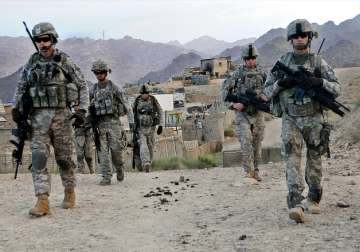 File pic - US soldiers on foot patrolling in Afghanistan.
