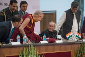 President Mukherjee with Dalai Lama