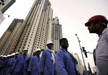 File pic - Indian workers at a construction site in Kuwait 