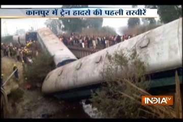 Train derails near Kanpur