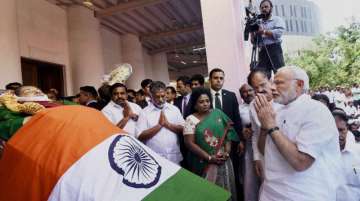 PM Modi paying tributes to Jayalalithaa