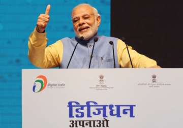 PM Narendra Modi addressing the gathering at the Digi-Dhan Mela in New Delhi