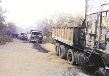 Naxals torch 50 vehicles of mining firm in Maharashtra’s Gadchiroli district 