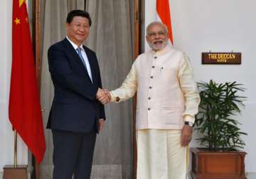 File pic - Xi Jinping and Narendra Modi at Hyderabad house in New Delhi
