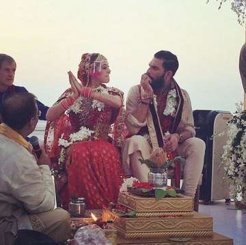 A still from Yuvraj-Hazel's Goa wedding