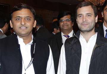 File pic - Akhilesh Yadav and Rahul Gandhi together at an event 