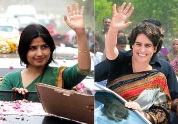 File pic - Dimple Yadav and Priyanka Gandhi