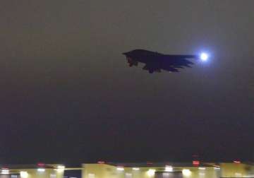 A B-2 stealth bomber took off as part of a mission to conduct airstrikes 