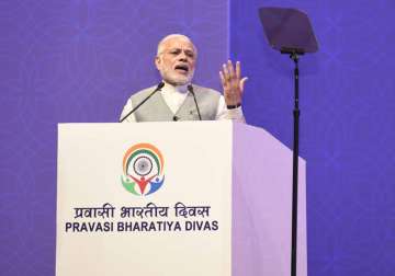 PM Modi speaking at the Pravasi Bharatiya Divas