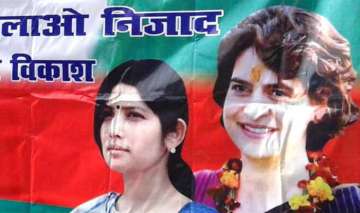 A poster featuring Priyanka Gandhi and Dimple Yadav together