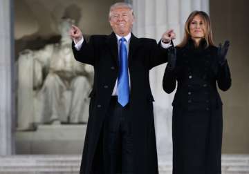 Donald Trump and his wife Melania Trump arrive in Washington