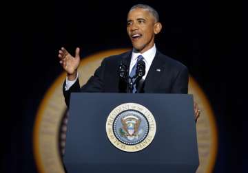 Barack Obama speaks during his farewell address at McCormick Place in Chicago
