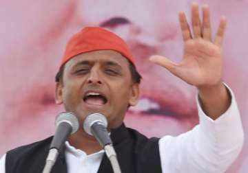 File pic - UP Chief Minister Akhilesh Yadav addressing an election rally 