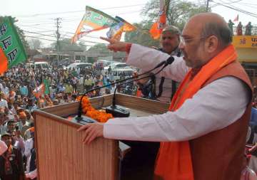 BJP President Amit Shah addressing during an election campaign