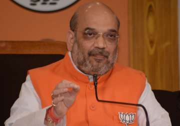 File pic - BJP president Amit Shah speaks to media 