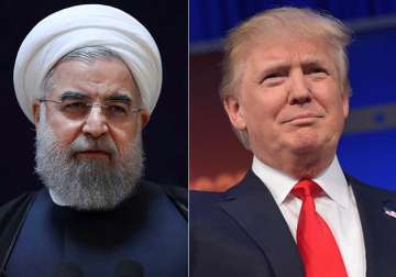 File pic - Hassan Rouhani and Donald Trump 
