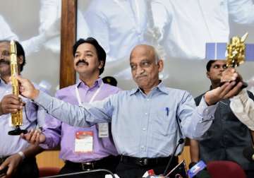 File pic - Kiran Kumar speaks after successful launch of record 104 satellites 