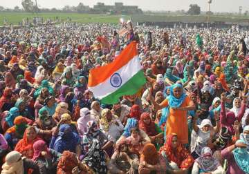 Huge number of women join the Jat agitation at Jasia village in Rohtak