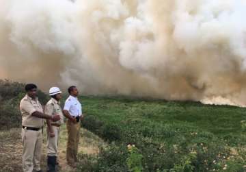 Bellandur Lake in Bangalore catches fire