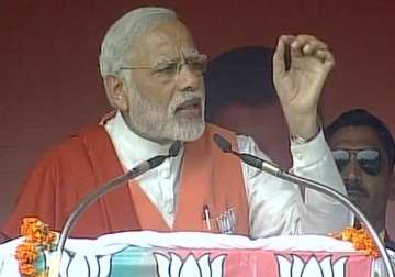 PM Narendra Modi addressing an election rally in Hardoi