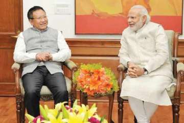 Nagaland Chief Minister T R Zeliang with PM Modi