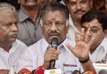 File pic - OPS speaks to media in Chennai 