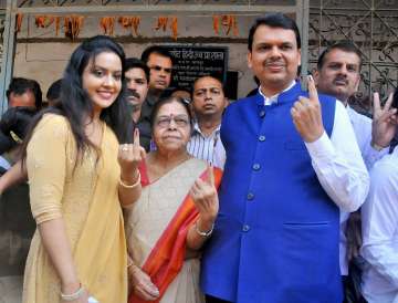 Devendra Fadnavis after casting vote during Municipal election in Nagpur
