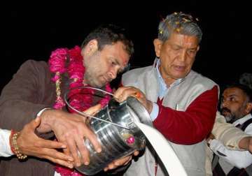 Rahul Gandhi and Harish Rawat in Haridwar 