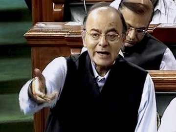 Arun Jaitley speaks in the Lok Sabha in New Delhi on Wednesday