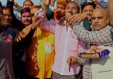 BJP credits PM Modi for party win, workers erupt in joy 