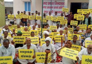 Jat community members during their agitation for reservation in Gurugram