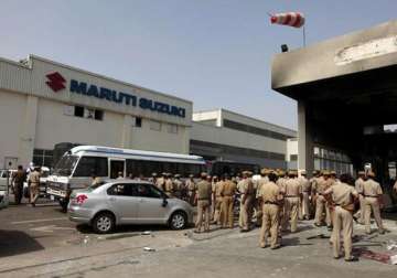 File pic - Police personnel at Maruti factory in Manesar 