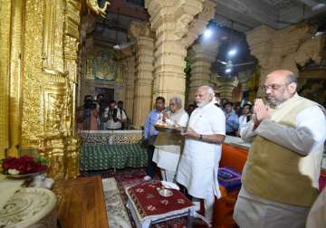 PM Modi, Amit Shah offer prayers at Somnath Temple