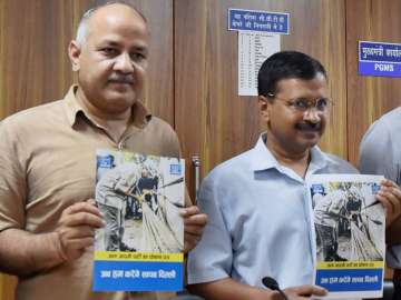 Kejriwal, Sisodia releasing party manifesto for MCD elections 