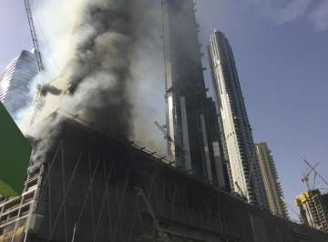 Fire at an under-construction tower in Dubai